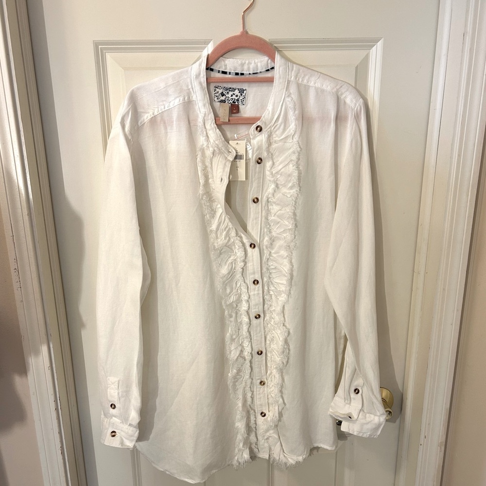 NEW W/ TAGS Anthropologie Peasant Blouse Size L